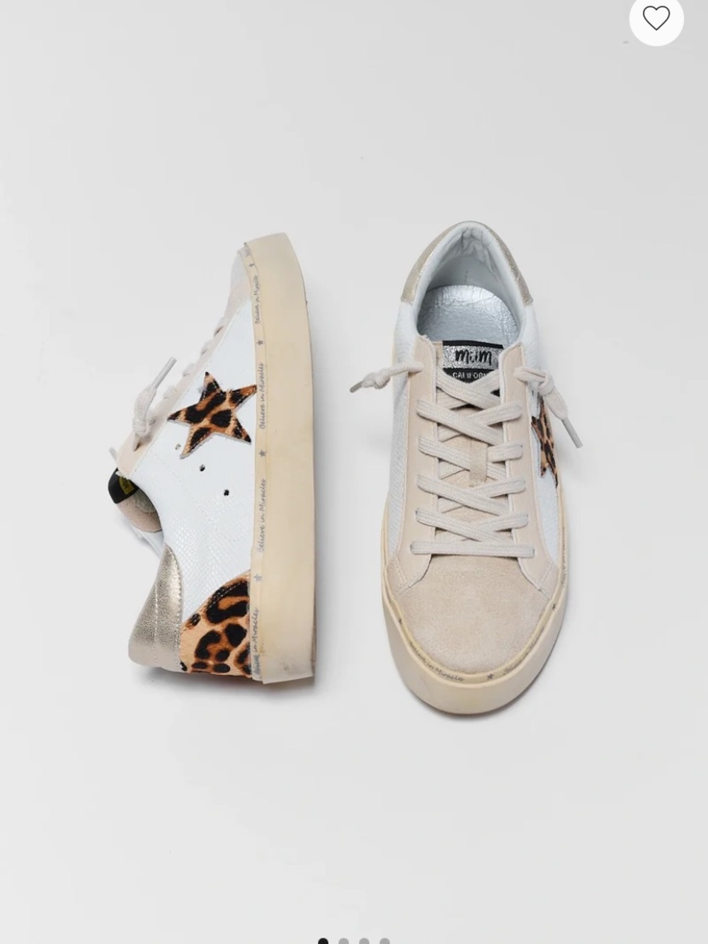 Neutral Leopard-Accent Low-Top Sneakers for Women